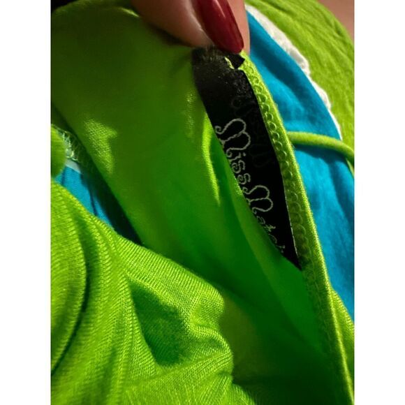 Y2K Vintage miss match color block halter top - Picture 2 of 2